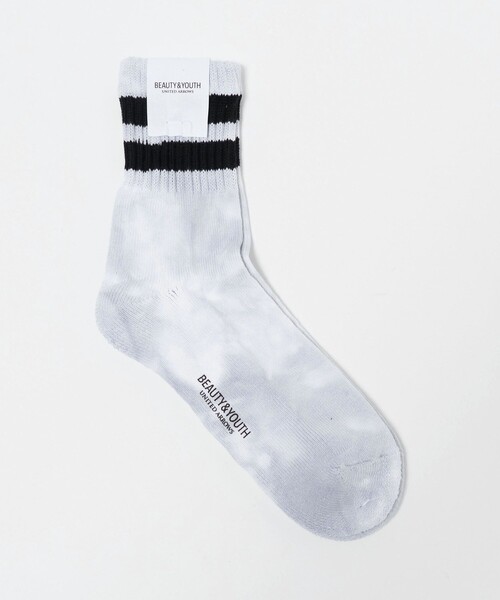 BEAUTY&YOUTH UNITED ARROWS(ビューティーアンドユースユナイテッドアローズ)の「2ライン ソフト パイル クウォータ― ソックス(ソックス/靴下・メンズ・ライトグレー/パープル・FREE)」の2枚目の写真