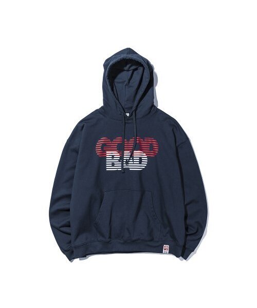 GOOD BAD PRINT HOODIE NAVY