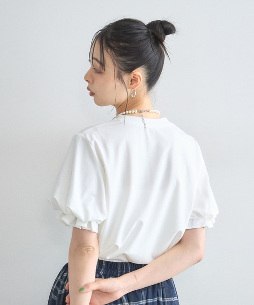&. NOSTALGIA(アンドドットノスタルジア)の「パフスリーブTシャツ(Tシャツ/カットソー・レディース・オフホワイト/ブラック・M)」の22枚目の写真