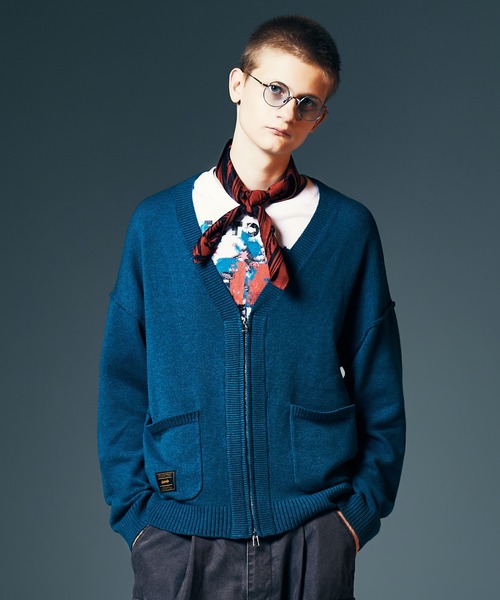 glamb(グラム)の「Zip Knit Cardigan / ジップニットカーディガン(カーディガン/ボレロ・メンズ・ブラウン/ブラック/グレー/ブルー・M/L)」の4枚目の写真
