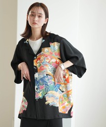 utatane（ウタタネ）の「着物リメイク maison utatane シャツ/ブラウス 宵闇の百花（シャツ/ブラウス）」