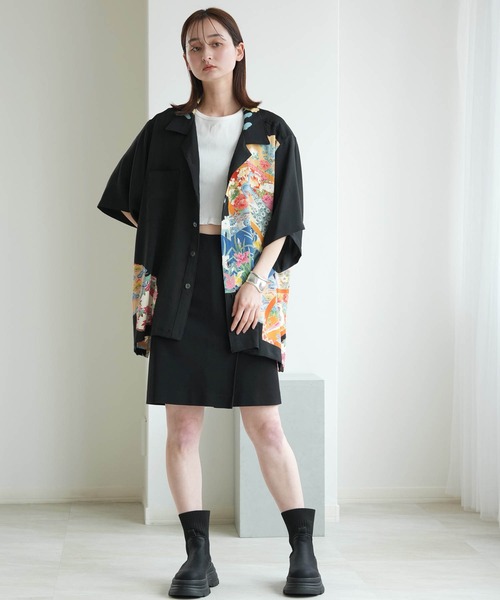 utatane(ウタタネ)の「着物リメイク maison utatane シャツ/ブラウス 宵闇の百花(シャツ/ブラウス・レディース・ブラック・FREE)」の13枚目の写真