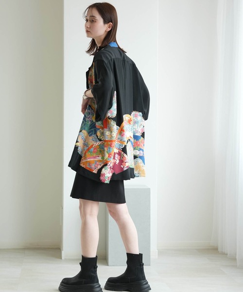 utatane(ウタタネ)の「着物リメイク maison utatane シャツ/ブラウス 宵闇の百花(シャツ/ブラウス・レディース・ブラック・FREE)」の16枚目の写真