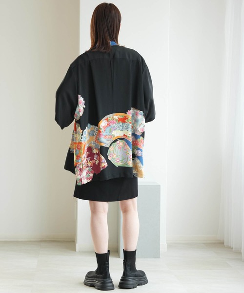 utatane(ウタタネ)の「着物リメイク maison utatane シャツ/ブラウス 宵闇の百花(シャツ/ブラウス・レディース・ブラック・FREE)」の17枚目の写真