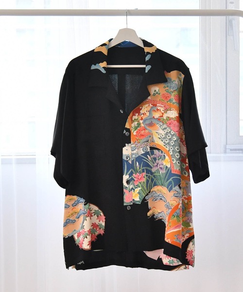 utatane(ウタタネ)の「着物リメイク maison utatane シャツ/ブラウス 宵闇の百花(シャツ/ブラウス・レディース・ブラック・FREE)」の9枚目の写真