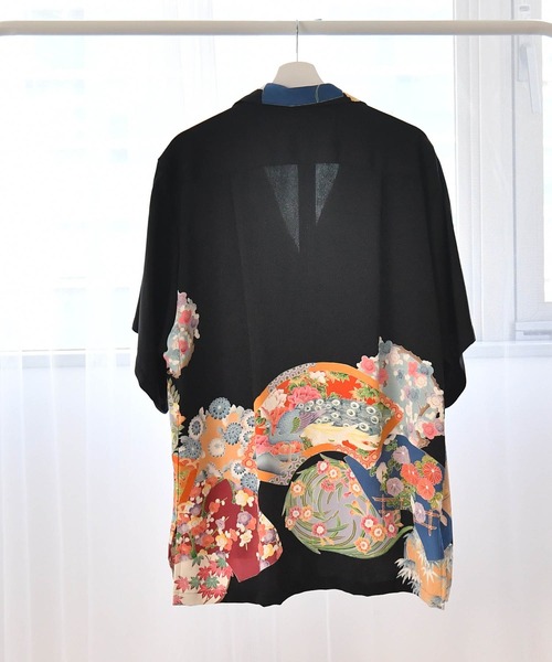 utatane(ウタタネ)の「着物リメイク maison utatane シャツ/ブラウス 宵闇の百花(シャツ/ブラウス・レディース・ブラック・FREE)」の10枚目の写真