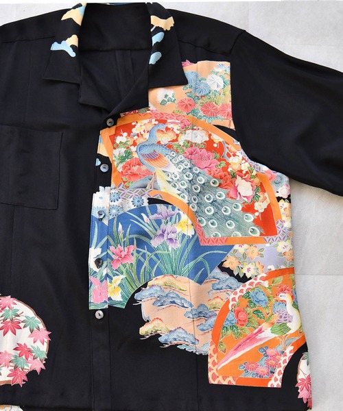 utatane(ウタタネ)の「着物リメイク maison utatane シャツ/ブラウス 宵闇の百花(シャツ/ブラウス・レディース・ブラック・FREE)」の11枚目の写真