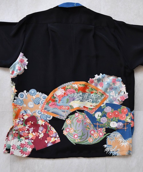 utatane(ウタタネ)の「着物リメイク maison utatane シャツ/ブラウス 宵闇の百花(シャツ/ブラウス・レディース・ブラック・FREE)」の12枚目の写真