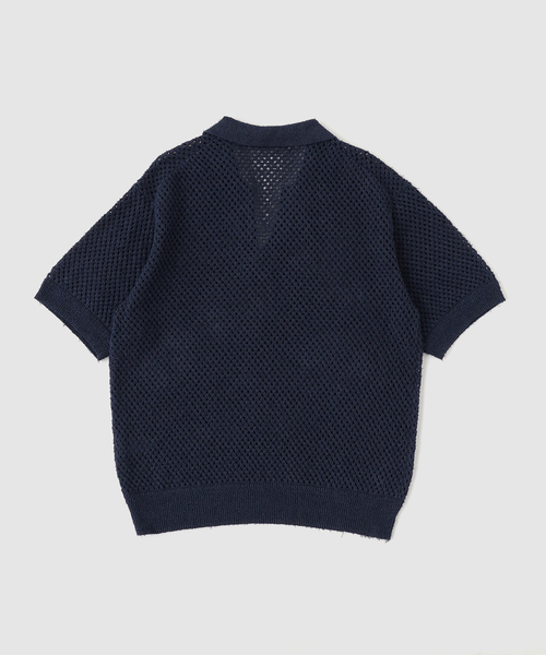EDIFICE(エディフィス)の「《EDIFICE by PIPPIOLINO》コットン メッシュ スキッパー(ポロシャツ・メンズ・ネイビー/ホワイト・LARGE/MEDIUM)」の3枚目の写真