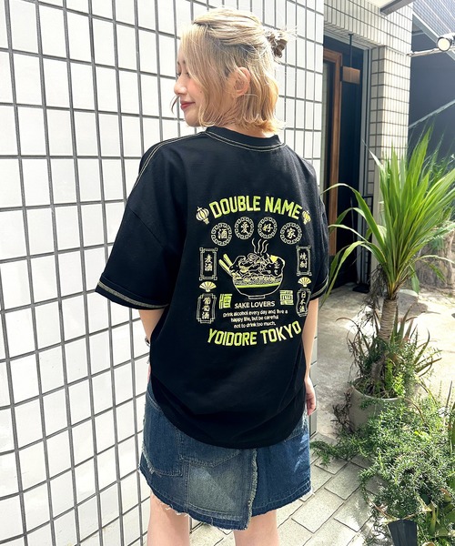 DOUBLE NAME（ダブルネーム）の「【YOIDORE】&times;DOUBLE NAMEコラボ ネオン刺繍 BIG TEE（Tシャツ/カットソー・レディース・オフホワイト/ブラック・FREE）」の20枚目の写真