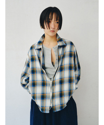 PORTLER CHECK ZIP-UP SHIRT, BLUE