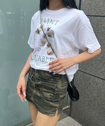 キャットいっぱいデザイン半袖Tシャツ(hsyd)