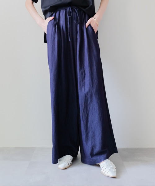 DOLLUPOOPS(ドールアップウップス)の「Easy Wide-Straight Pants(イージーワイドストレートパンツ)(その他パンツ・レディース・ブラック/ブルー・MEDIUM)」の1枚目の写真