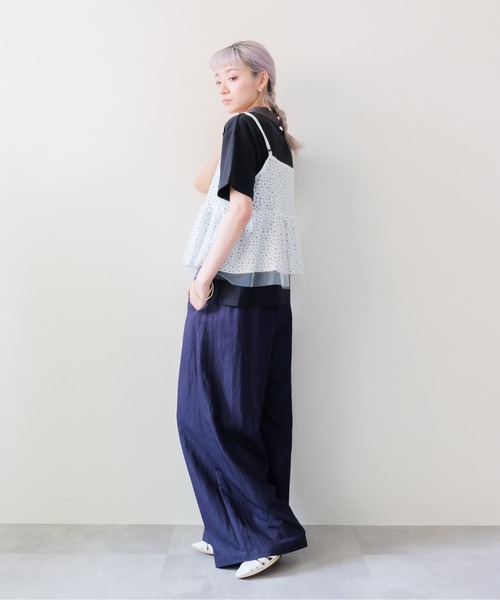 DOLLUPOOPS(ドールアップウップス)の「Easy Wide-Straight Pants(イージーワイドストレートパンツ)(その他パンツ・レディース・ブラック/ブルー・MEDIUM)」の11枚目の写真