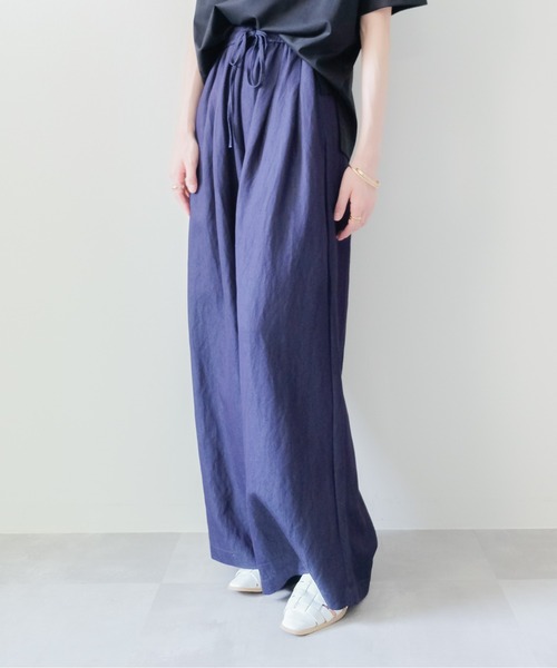 DOLLUPOOPS(ドールアップウップス)の「Easy Wide-Straight Pants(イージーワイドストレートパンツ)(その他パンツ・レディース・ブラック/ブルー・MEDIUM)」の13枚目の写真