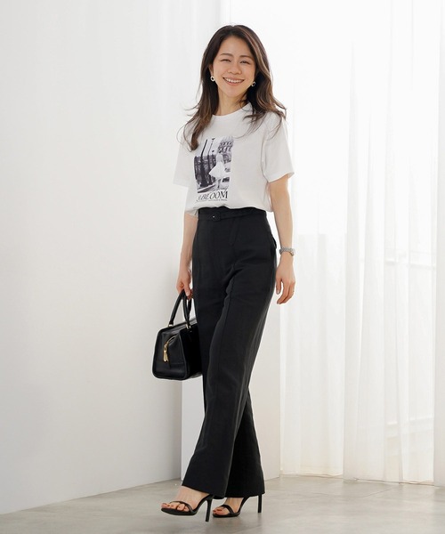 &BLOOM(アンドブルーム)の「プリント Tシャツ (パリ風景フォト) &BLOOM(アンドブルーム)(Tシャツ/カットソー・レディース・ホワイト・M/L)」の3枚目の写真
