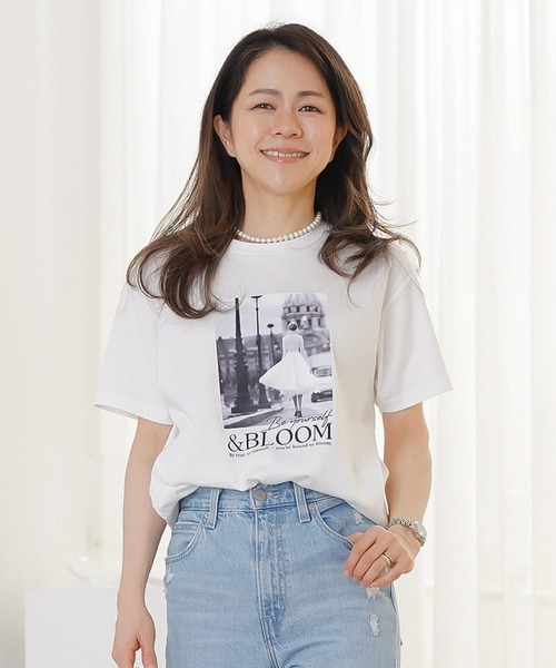 &BLOOM(アンドブルーム)の「プリント Tシャツ (パリ風景フォト) &BLOOM(アンドブルーム)(Tシャツ/カットソー・レディース・ホワイト・M/L)」の7枚目の写真