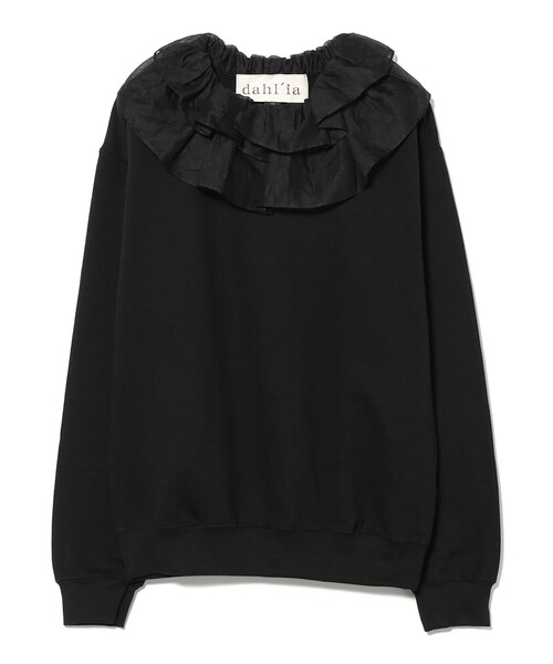 fennica(フェニカ)の「dahl'ia / レース フリル プルオーバー(Tシャツ/カットソー・レディース・ブラック・ONE SIZE)」の1枚目の写真