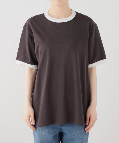 Healthknit(ヘルスニット)の「HEALTH KNIT TOMPKINS JERSEY RINGER S/S:Tシャツ(Tシャツ/カットソー・レディース・ブラック・LARGE)」の4枚目の写真