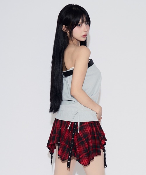 tinkerend（ティンカーエンド）の「Wide Belt Frill Tube Top / ワイドベルトチューブトップ（チューブトップ・レディース・グレー・FREE）」の15枚目の写真