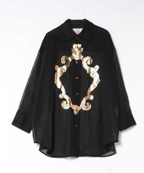 Vivienne Westwood(ヴィヴィアンウエストウッド)の「コットンボイルミラープリントシャツ(シャツ/ブラウス・レディース・ホワイト/ブラック・FREE)」の2枚目の写真