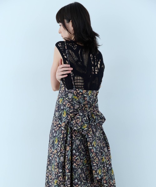 flaeu(フラユ)の「Vintage Flower Camisole Dress(ワンピース・レディース・ブラック/アイボリー・FREE)」の22枚目の写真