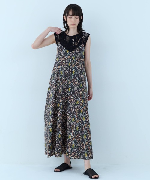 flaeu(フラユ)の「Vintage Flower Camisole Dress(ワンピース・レディース・ブラック/アイボリー・FREE)」の20枚目の写真