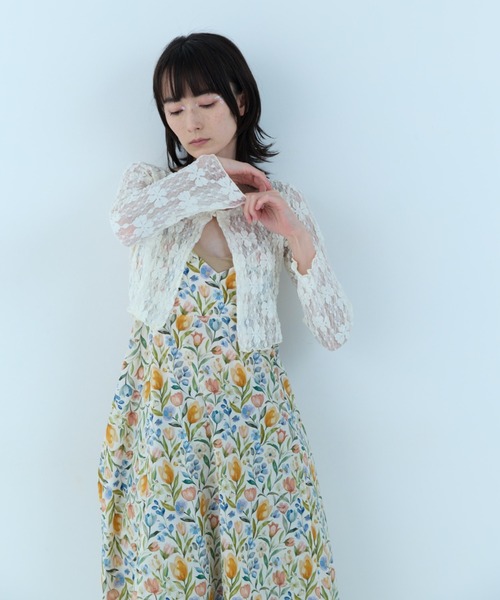 flaeu(フラユ)の「Vintage Flower Camisole Dress(ワンピース・レディース・ブラック/アイボリー・FREE)」の7枚目の写真
