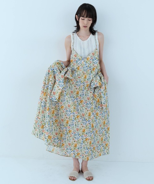 flaeu(フラユ)の「Vintage Flower Camisole Dress(ワンピース・レディース・ブラック/アイボリー・FREE)」の10枚目の写真