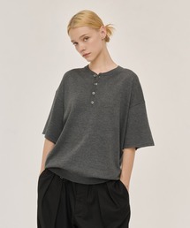 WETTEMPT | HIGH GAUGE HENRY NECK S/S KNIT / ハイゲージヘンリーネックS/Sニット(ニット/セーター)