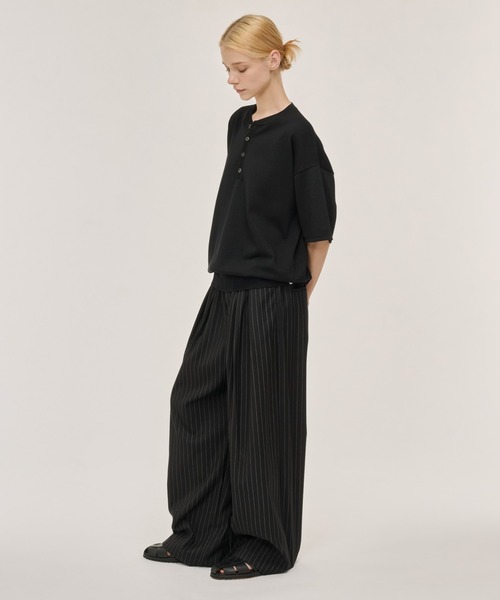 WETTEMPT(ウィテンプト)の「HIGH GAUGE HENRY NECK S/S KNIT / ハイゲージヘンリーネックS/Sニット(ニット/セーター・メンズ・ネイビー/グレー/ブラック・SMALL/MEDIUM/LARGE)」の11枚目の写真