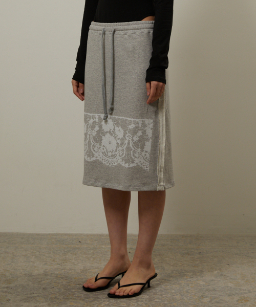 GIMOR（ギマー）の「Lace Printed Midi Skirt Gray（スカート・レディース・その他・SMALL）」の3枚目の写真