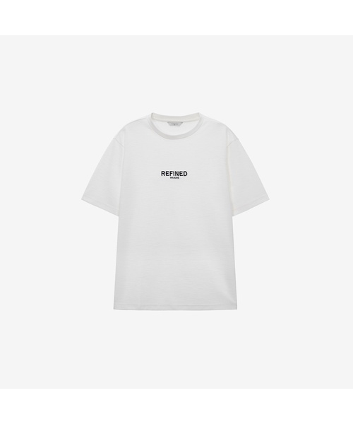 MINDBRIDGE(マインドブリッジ)の「ワッフル生地刺繍セミオーバーサイズホワイトTシャツ(Tシャツ/カットソー・メンズ・オフホワイト・100/110/95/105)」の1枚目の写真