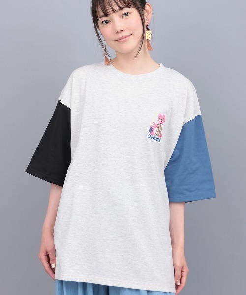 チチカカ(チチカカ)の「アニマリートチアフルネコTシャツ(Tシャツ/カットソー・メンズ・チャコールグレー/グリーン/その他1・FREE)」の1枚目の写真