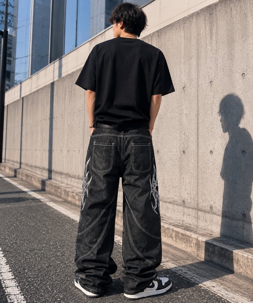 Bling Leads(ブリングリーズ)の「【Bls】 【ZM】【Bling Leads】サイドデザイン トライバル柄デニムパンツ(デニムパンツ・メンズ・ブラック・MEDIUM)」の2枚目の写真