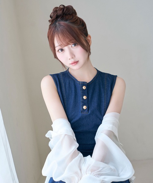 Rose Muse(ロゼミューズ)の「Volume sleeve sheer shirt(シャツ/ブラウス・レディース・ホワイト・FREE)」の3枚目の写真