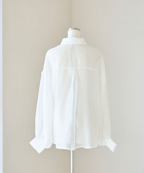 Rose Muse(ロゼミューズ)の「Volume sleeve sheer shirt(シャツ/ブラウス・レディース・ホワイト・FREE)」の6枚目の写真