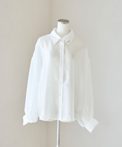 Rose Muse(ロゼミューズ)の「Volume sleeve sheer shirt(シャツ/ブラウス・レディース・ホワイト・FREE)」の8枚目の写真