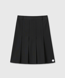 Miuki Pleated Midi Skirt (Black)