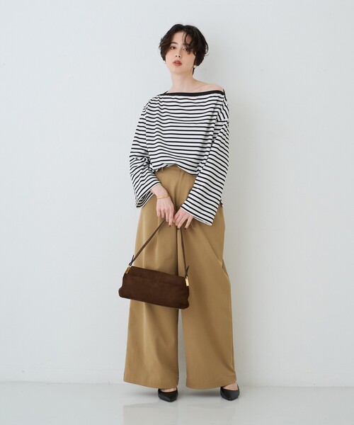 Rouge vif(ルージュヴィフ)の「ボーダーボートネックカットソー/ロングスリーブTシャツ(Tシャツ/カットソー・レディース・ブラック/ブルー・フリー)」の18枚目の写真