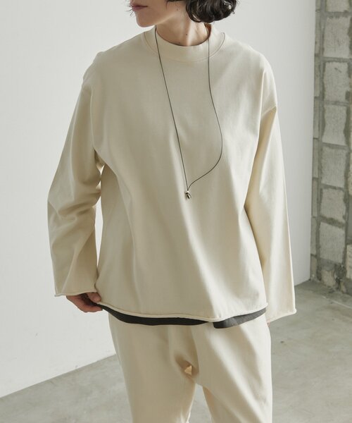 ear PAPILLONNER(イアパピヨネ)の「ラフスウェットトップス【SUM1 STYLE×MONT KEMMEL】(Tシャツ/カットソー・レディース・アイボリー/ブラック・FREE)」の11枚目の写真