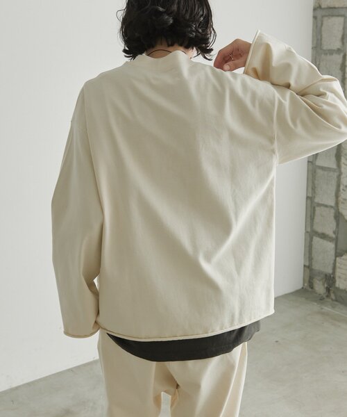 ear PAPILLONNER(イアパピヨネ)の「ラフスウェットトップス【SUM1 STYLE×MONT KEMMEL】(Tシャツ/カットソー・レディース・アイボリー/ブラック・FREE)」の13枚目の写真