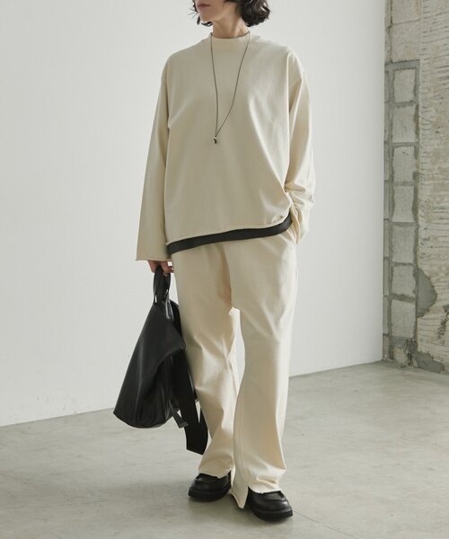 ear PAPILLONNER(イアパピヨネ)の「ラフスウェットトップス【SUM1 STYLE×MONT KEMMEL】(Tシャツ/カットソー・レディース・アイボリー/ブラック・FREE)」の14枚目の写真