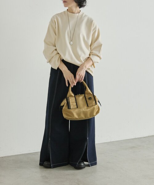 ear PAPILLONNER(イアパピヨネ)の「ラフスウェットトップス【SUM1 STYLE×MONT KEMMEL】(Tシャツ/カットソー・レディース・アイボリー/ブラック・FREE)」の18枚目の写真