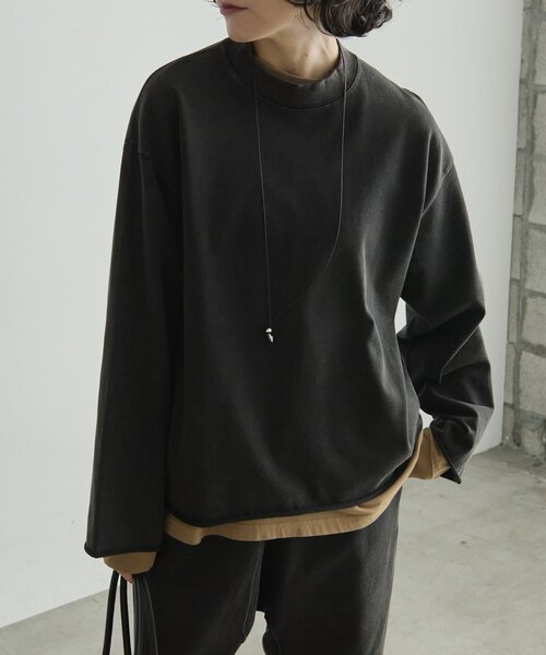 ear PAPILLONNER(イアパピヨネ)の「ラフスウェットトップス【SUM1 STYLE×MONT KEMMEL】(Tシャツ/カットソー・レディース・アイボリー/ブラック・FREE)」の10枚目の写真