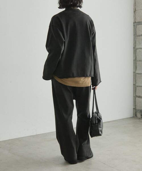 ear PAPILLONNER(イアパピヨネ)の「ラフスウェットトップス【SUM1 STYLE×MONT KEMMEL】(Tシャツ/カットソー・レディース・アイボリー/ブラック・FREE)」の5枚目の写真