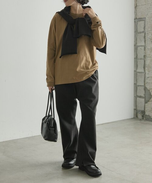 ear PAPILLONNER(イアパピヨネ)の「ラフスウェットトップス【SUM1 STYLE×MONT KEMMEL】(Tシャツ/カットソー・レディース・アイボリー/ブラック・FREE)」の7枚目の写真