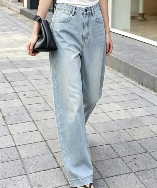 AsRiRe（アスリレイ）の「26ss ストレートベーシックワイドデニムパンツ（デニムパンツ・レディース・サックスブルー・S/M/L）」の7枚目の写真
