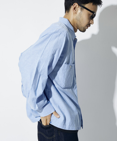 RED KAP(レッドキャップ)の「RED KAP/レッドキャップ 別注 クロップド オックスフォード ロングスリーブ ワークシャツ(シャツ/ブラウス・メンズ・チャコールグレー/サックスブルー/イエロー/ブルー/その他13・LARGE/MEDIUM)」の7枚目の写真