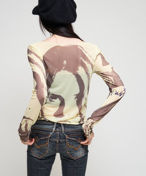 WHO'S WHO gallery(フーズフーギャラリー)の「【26AW LOOK掲載品番】シャーロットミューズパワーメッシュ(Tシャツ/カットソー・レディース・イエロー/オフホワイト/チャコールグレー/ピンク・FREE)」の18枚目の写真